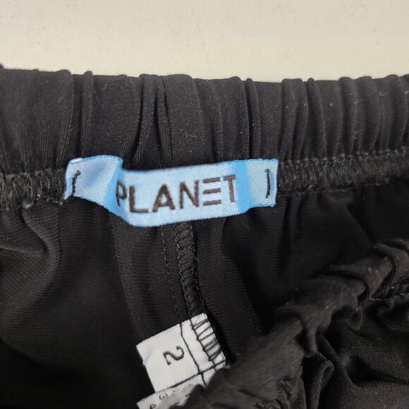 Planet Pants Womens Size 2 Black Wide Leg Elastic Waist made in USA Palazzo - Picture 8 of 12